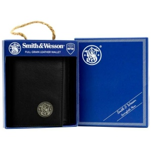 Rugged Rare Smith & Wesson Tri-Fold Wallet Black