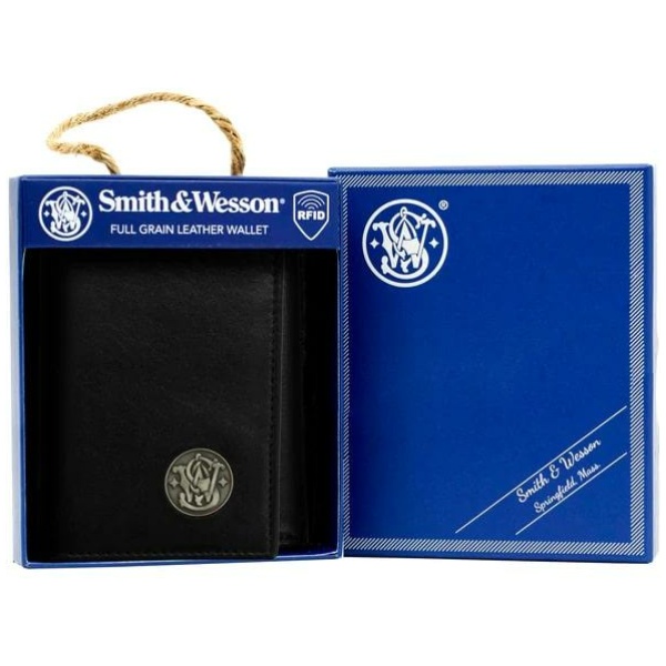 Rugged Rare Smith & Wesson Tri-Fold Wallet Black