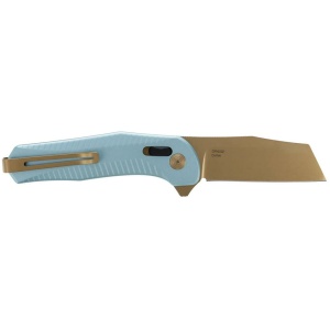 SOG Knives Diverge XR Folding Knife 3" Sheepsfoot Blade Gold and Light Blue Blister Pack