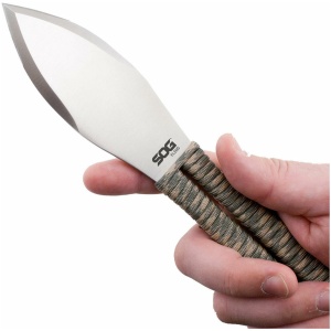 SOG Fling Throwing Knives 2.8" Blade Green and Tan Paracord Wrapped Set of 3