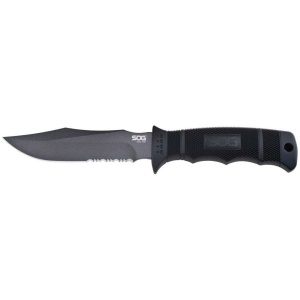 SOG Seal Pup Fixed Blade Knife 4-3/4" Clip Point Blade Black with Nylon Sheath