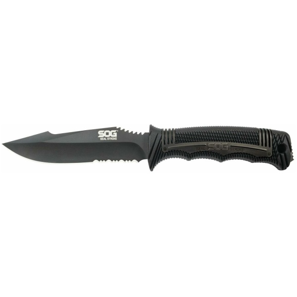 SOG SEAL Strike Knife 4.9" Partially Serrated Blade Black
