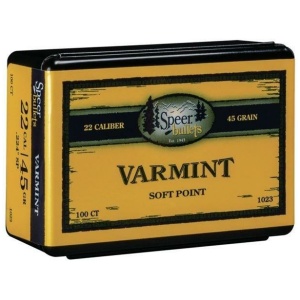 Speer Varmint Soft Point Rifle Bullets .224 cal .224" 45 gr JSP 100/ct