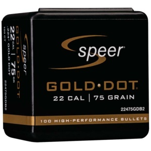 Speer Gold Dot Component Rifle Bullets .224 cal .224" 75 gr GOLD DOT SP - 100/Box