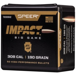 Speer Impact Big Game Bullets .308 Win 190gr TIPPED PLATED CB 50/ct