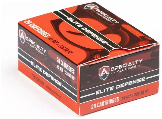 Atlanta Arms Elite Defense Handgun Ammunition .45 Auto 230gr JHP 925 fps 20/ct
