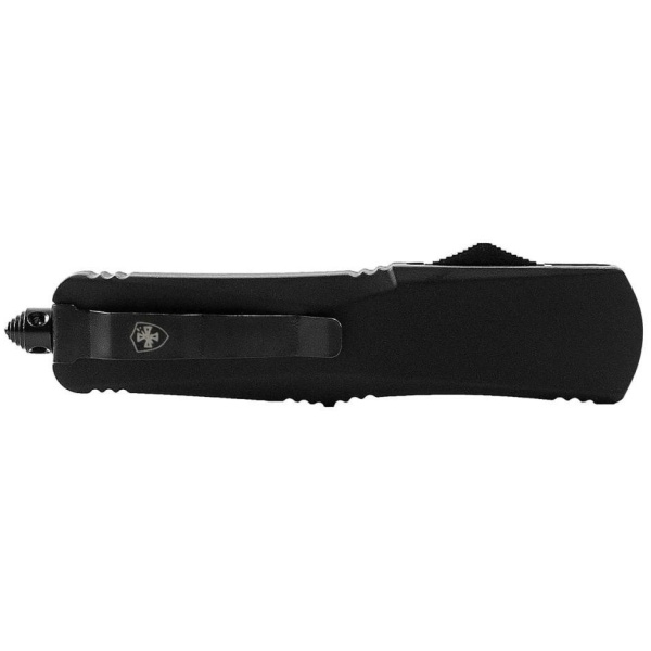 Templar Knife Small Black Rubber Knife 2-3/4" OTF Dagger Blade Semi Serrated Black