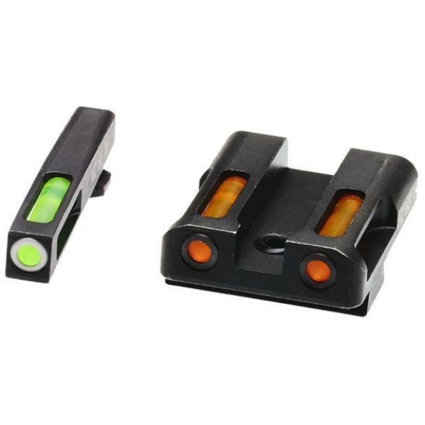 HIVIZ LiteWave H3 sight Orange/Green LitePipe/White front ring fits Glock Models Chambered in 9mm Luger 40 S&W and .357 Sig