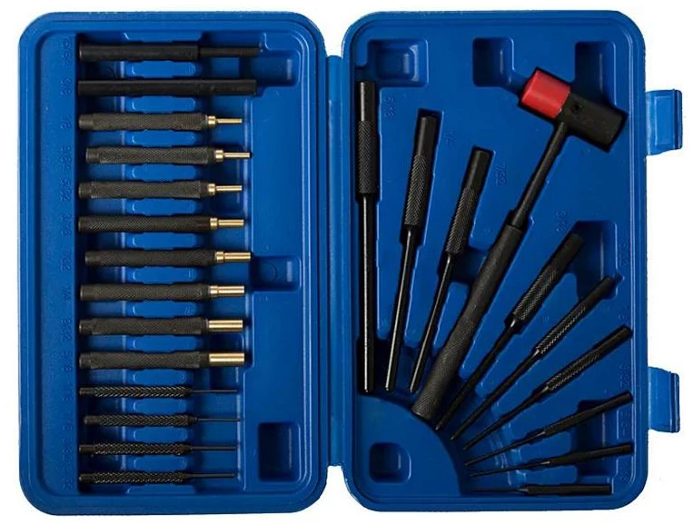 Dac Tech Gunmaster Brass & Steel Drive Pin and Roll Punch Set - 24 pc