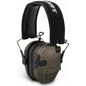 Walker's Game Razor Slim Shooter Folding Ear Muffs-Dark Earth