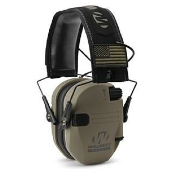 Walker's Razor Patriot Series Razor Slim Electronic Muff 23 NRR FDE American Flag