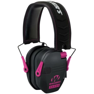Walker's Game Razor Slim Shooter Folding Ear Muffs-Pink