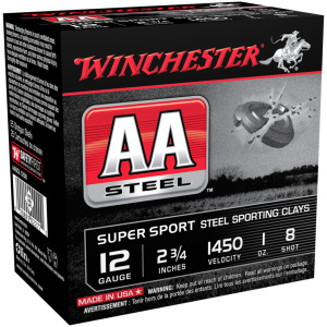 Winchester AA Steel Target Shotshell Ammunition 12ga 2-3/4" #8 1oz 25/ct