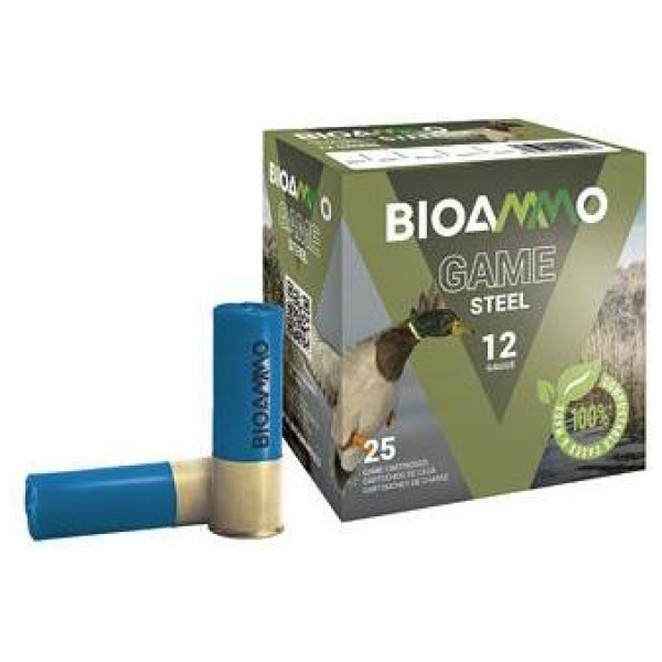 BIOAMMO Steel Game Pheasant Shotshells 12 ga 2-3/4" 1 oz 1265 fps #6 25/ct