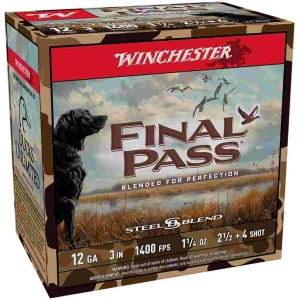 Winchester Final Pass Shotshells 12ga 3" 1-1/4oz 1400 fps #2.5 & #4 Shot 25/ct