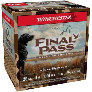 Winchester Final Pass Shotshells 20ga 3" 1oz 1300 fps #2.5 & #4 25/ct