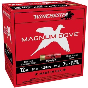 Winchester Magnum Dove Shotshells 12 ga 2-3/4" 1-1/4 oz 1400 fps #7.5 & #9 25/rds