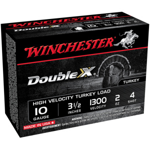Winchester Double X Turkey Load 10 ga 3-1/2" MAX 2 oz #4 1300 fps 10/ct