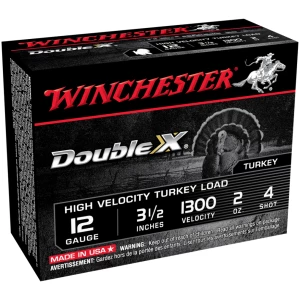 Winchester Double X Turkey Load Shotshells 12 ga 3.5" MAX 2 oz #4 1300 fps 10/ct