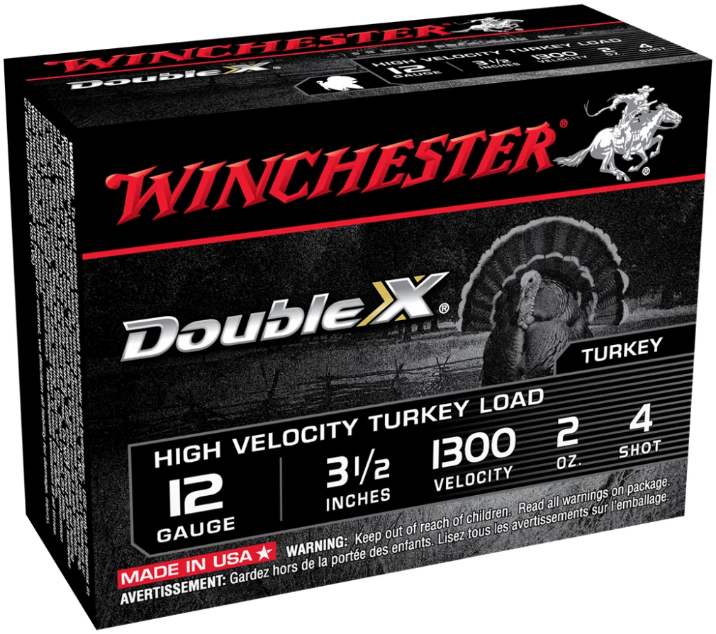 Winchester Double X Turkey Load Shotshells 12 ga 3.5" MAX 2 oz #4 1300 fps 10/ct