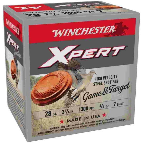 Winchester Xpert Steel Shotshells 28 ga 2-3/4" 5/8 oz 1300 fps #7 25/ct