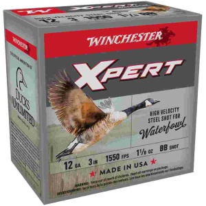 Winchester Xpert High-Velocity Steel Shotshells 12 ga 3" 1-1/8 oz 1550 fps #BB 25/ct