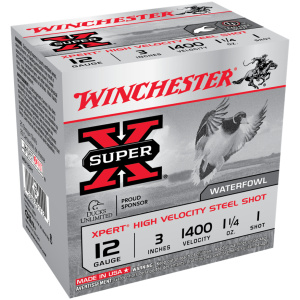Winchester Xpert High-Velocity Steel Shotshells 12 ga 3" 1-1/4 oz 1400 fps #1 25/ct