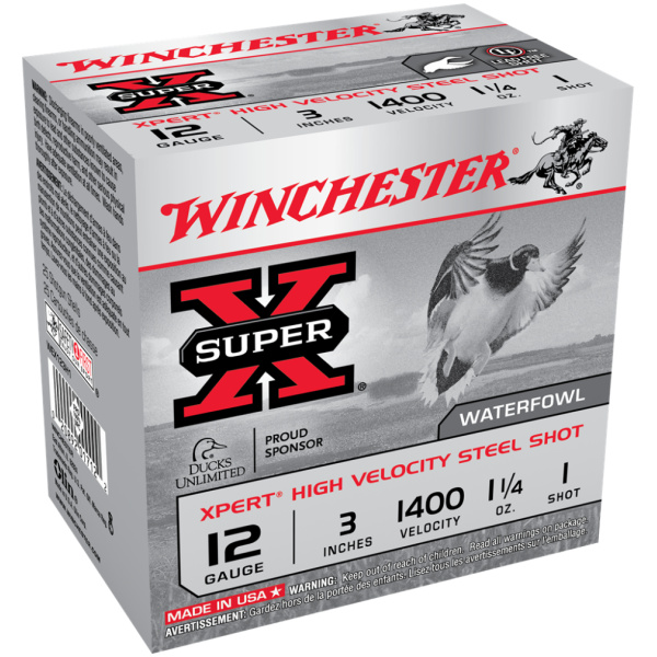 Winchester Xpert High-Velocity Steel Shotshells 12 ga 3" 1-1/4 oz 1400 fps #1 25/ct