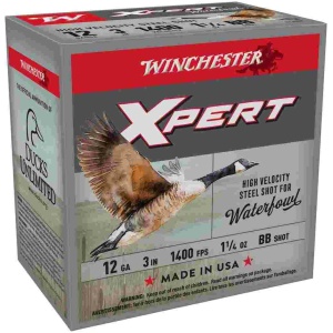 Winchester Xpert High-Velocity Steel Shotshells 12 ga 3" 1-1/4 oz #BB 1400 fps 25/ct