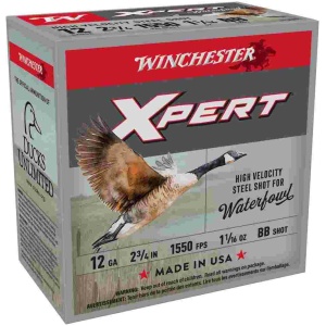 Winchester Xpert High Velocity Steel Shotshells 12 ga 2-3/4" 1-1/16 oz 1550 fps #BB 25/ct