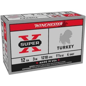 Winchester Super-X Turkey Loads Shotshells 12ga 3" 1-7/8 oz 1210 fps #4 10/ct
