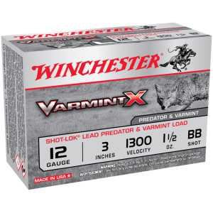 Winchester Varmint X Shot-Lok Shotshells 12 ga 3" 1-1/2 oz 1300 fps BB 10/ct