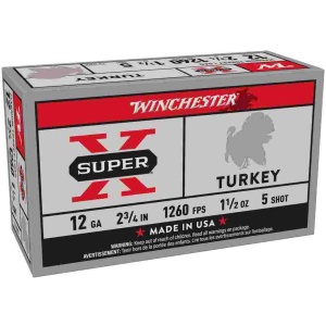 Winchester Super-X Turkey Shotshells 12 ga 2-3/4" 1-1/2 oz 1260 fps #5 10/ct
