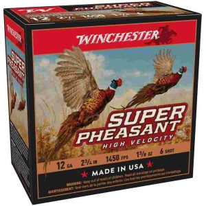 Winchester Super-X Super Pheasant Shotshells 12 ga 2-3/4" 1-3/8 oz 1450 fps #6 25/ct