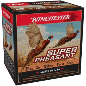 Winchester Super-X Super Pheasant Shotshells 20 ga 3" 1-1/4 oz 1250 fps #5 25/ct