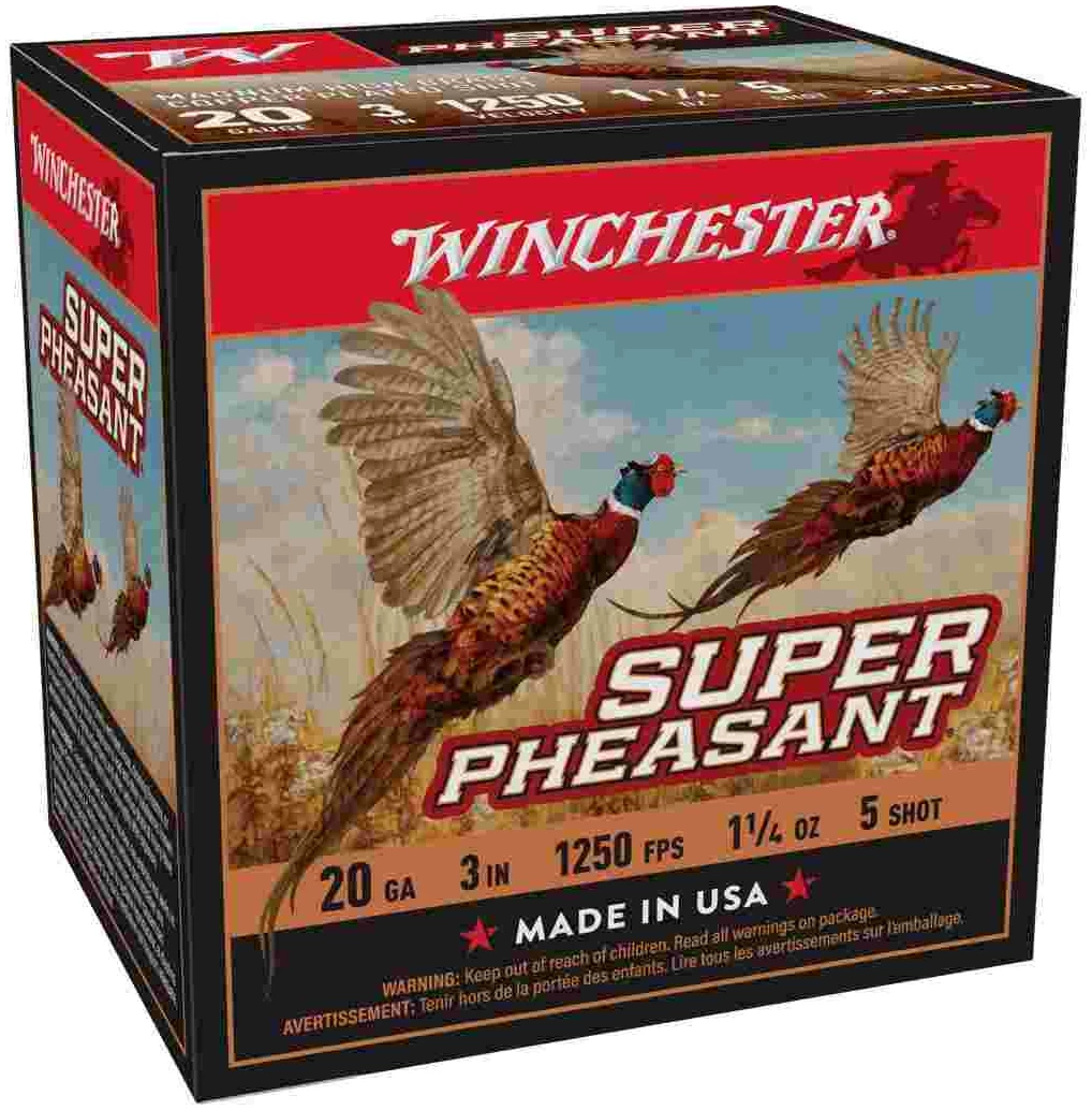 Winchester Super-X Super Pheasant Shotshells 20 ga 3" 1-1/4 oz 1250 fps #5 25/ct
