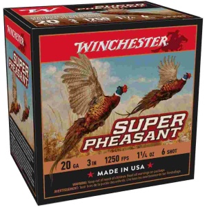 Winchester Super-X Super Pheasant Shotshells 20 ga 3" 1-1/4 oz 1250 fps #6 25/ct