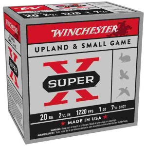 Winchester Super-X High-Brass Shotshells 20 ga 2-3/4" 1 oz 1220 fps #7.5 25/ct