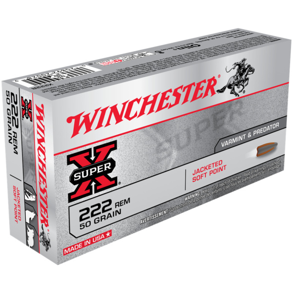 Winchester Super-X Rifle Ammunition .222 Rem 50 gr. PSP 3140 fps 20/ct
