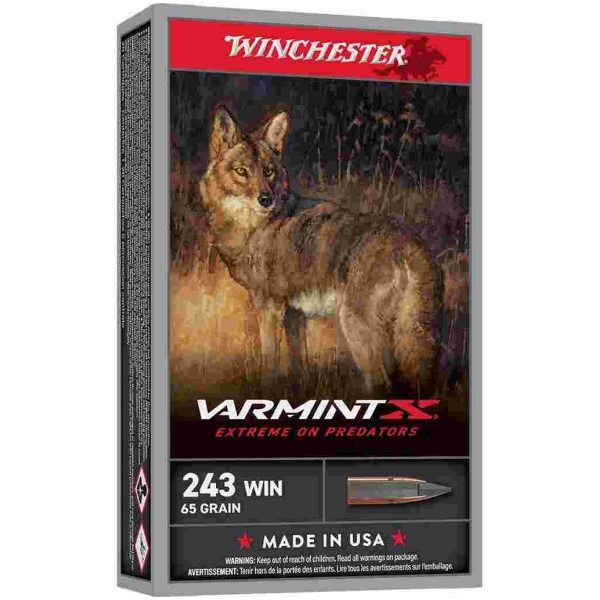 Winchester Varmint X Rifle Ammunition .243 Win 65gr PT 3620fps 20/ct