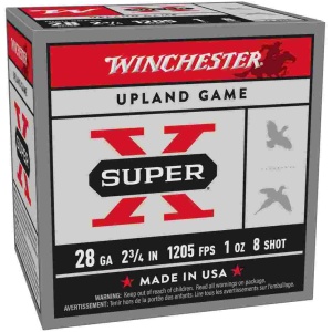 Winchester Super-X Game Shotshells 28 ga 2-3/4" 1 oz 1205 fps #8 25/ct
