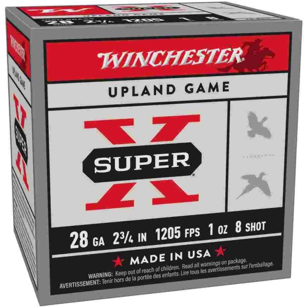 Winchester Super-X Game Shotshells 28 ga 2-3/4" 1 oz 1205 fps #8 25/ct