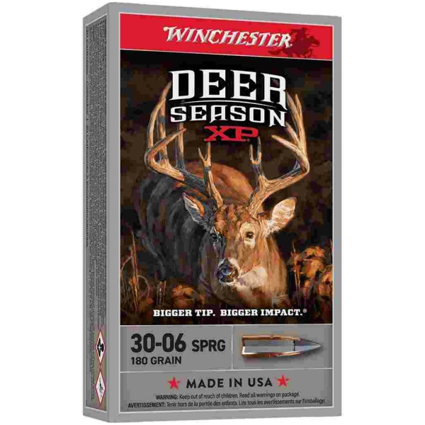 Winchester Deer Season XP Rifle Ammunition .30-06 Sprg 180gr PT 2750 fps 20/ct
