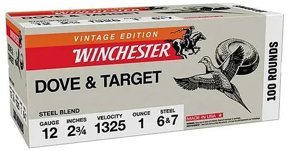 Winchester Dove & Target Steel Blend Shotshells 12ga 2-3/4" 1oz 1325 fps #6&7 100/ct