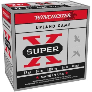 Winchester Super-X Heavy Game Shotshells 12 ga 2-3/4" 1-1/4 oz 1220 fps #8 25/ct