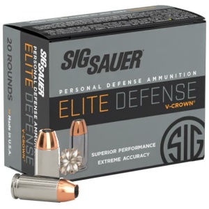 Sig Elite V-Crown Handgun Ammunition .40 S&W 180 gr JHP 985 fps 20/ct