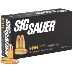 Sig Elite Performance Handgun Ammunition 9mm Luger 124gr FMJ 50/ct