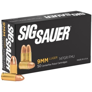 Sig Elite Performance Handgun Ammunition 9mm Luger 147gr FMJ 50/ct