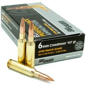 AMMO 6MM CREEDMOOR 107GR ELITE MATCH GRADE OTM BOX/20