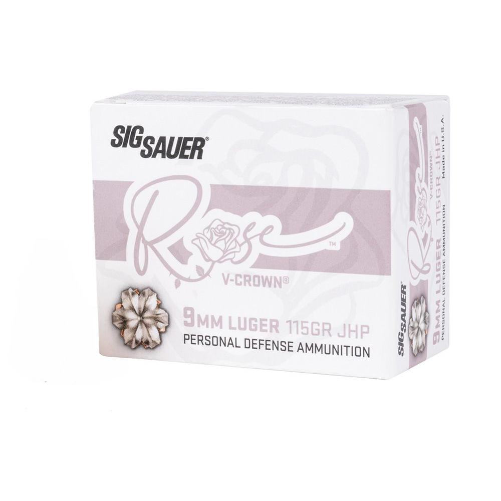 Sig Sauer ROSE Handgun Ammunition 9mm Luger 115gr JHP 1050 fps 20/ct